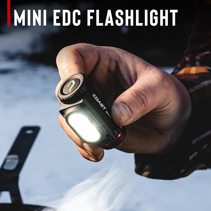 Coast WPH10R 1000 Lumen Rechargeable LED Headlamp with Magnetic Tailcap and Red Light Mode, Lightweight, IP67 Waterproof