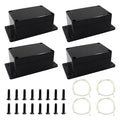 2 Pack Junction Boxes, 4 x 2.7 x 2 Inch IP65 Waterproof Project Box, ABS Plastic Electrical Project Case Power Junction Box with Fixed Ear for Outdoor (Black, 100 x 68 x 50 mm)
