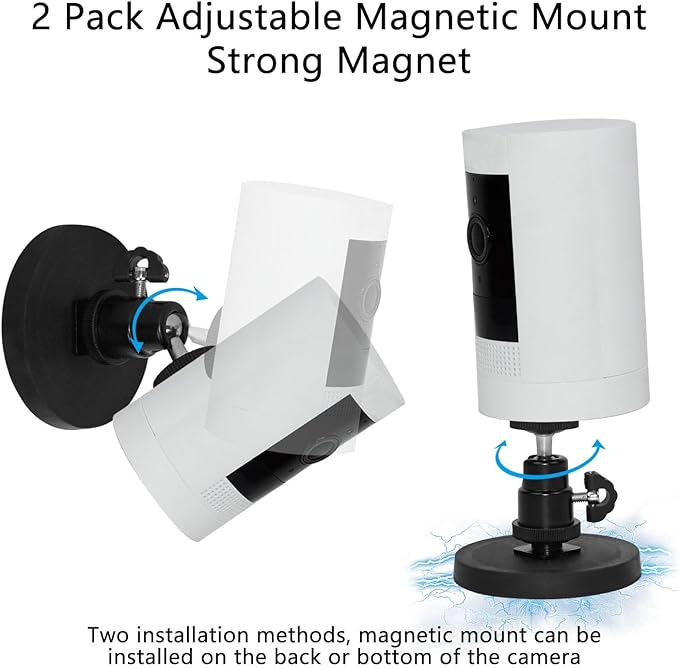 TEKCAM Magnetic Camera Mount Compatible with Outdoor Cam Plus(new-est Model), Stick up Cam Battery(2nd, 3nd), Indoor Outdoor Camera Magnetic Mount, Rubber Coated Base Magnets, 2Pack