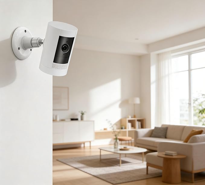 2 Pack Adjustable Security Wall Mount for Ring Stick Up Cam & Ring Outdoor Cam Plus, Indoor Outdoor Mount Bracket for Arlo HD/2/3/4, Ceiling Mount Kit, VHB Adhesive or Screw, No Drill