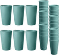 HEYCOME 24 Pcs Unbreakable Plastic Cups Set, 20 oz Reusable Plastic Cups, Stackable Water Tumblers, Drinking Cup for Kitchen, Outdoor, BPA-free, Dishwasher Refrigerator and Microwave Safe, Dark Green