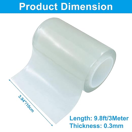 Waterproof Repair Tape - Heavy Duty Clear Instant Seal for Tent, Boat, RV & Pool - 1 Roll Outdoor Repair Patch Cover for Canvas, Tarp, Leather & Sail (4 Inch x 10FT)