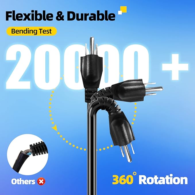 UL Listed Outdoor Extension Cord 3 Prong 25 FT SJTW 16/3 Gauge 13A 125V 1625W, Black Outdoor Extension Cord Waterproof, Flame & Cold Retardant,Water & Weather Resistant