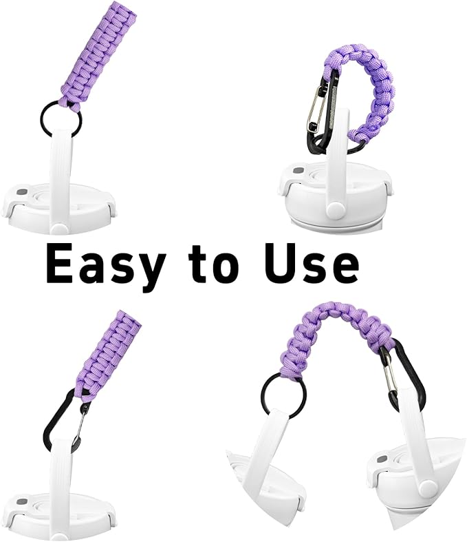 3PCS Paracord Keychain with Carabiner Clip, Braided Rope Key Chain Lanyard, Heavy Duty Paracord Keychain Ring for Men Women Outdoor Camping Hiking Backpack Survival Gear, Muitl-Color