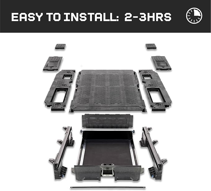DECKED Truck Bed Storage System with System Accessories | Compatible with Toyota Tacoma with Power Accessory Bed (2024-Current) 5'1"
