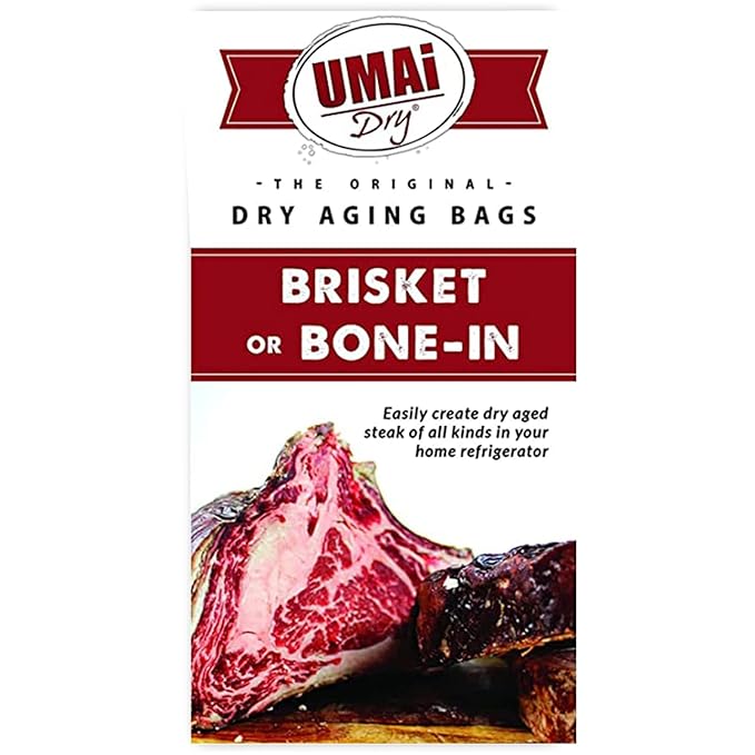 UMAi Dry Aging Bag for Steaks, Pack of 3, Dry Age Bags for Meat, Brisket or Bone-In up to 14-20 lbs, Home Steak Ager Refrigerator Bags, No Vacuum Sealer Needed, Tender Aged Beef in 28-45 Days