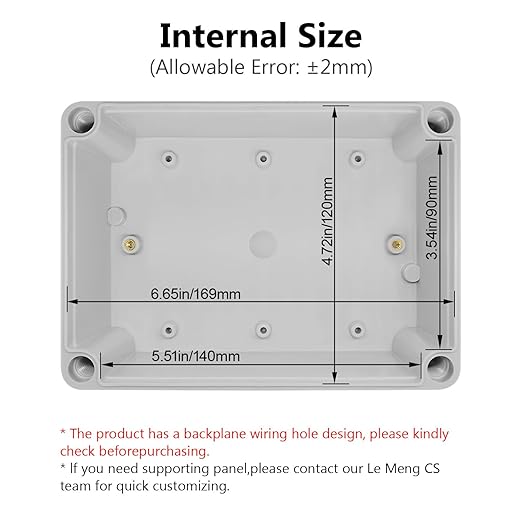LeMotech Junction Box IP67 Waterproof Dustproof ABS Plastic Project Box for Electrical Outdoor Enclosure Gray 6.9 x 4.9 x 3 inch (175 x 125 x 75 mm),2 Pack