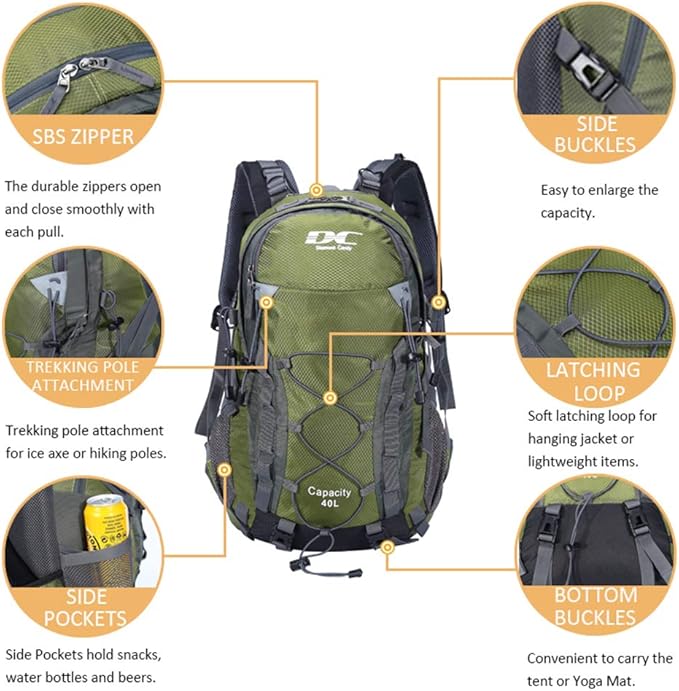 Diamond Candy Waterproof Hiking Backpack for Men and Women, Lightweight Day Pack for Travel Camping | Waterproof, Lightweight, for Travel Camping
