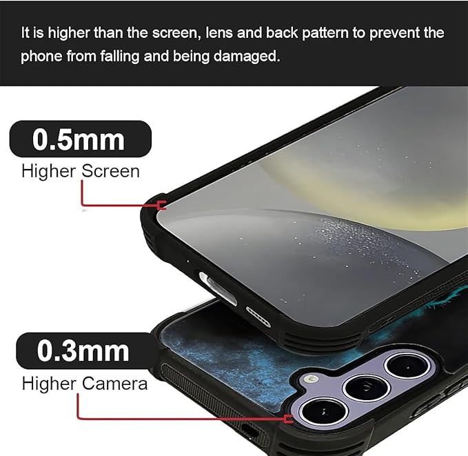 for Samsung Galaxy S24 S25 Case, Blue Breathing Wolf Pattern Graphic Design Girl Boy Soft Silicone Hard Acrylic Shock Protection for Samsung Galaxy S24 S25