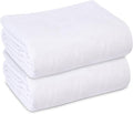 Linteum Textile 100% Cotton Hospital Patient Bath Blanket, Bed Bath Sheet, Twin Blanket Lightweight Sheet Blankets 70x90 in, 1.75 lb. White - 2 Pack