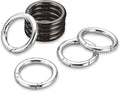 Gkeygo Key Ring Clip, 4/5 Inch Keychain Rings, 8 Pack Round Carabiner Clip for Keys, Buckle, Bags, Purses - Key Chain Hooks Replacement Keychains Lanyard DIY Crafts - Black, Silver