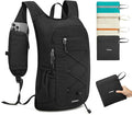 G4Free 20L Hiking Backpack Lightweight Daypack with Phone Pocket Small Packable Foldable Hiking Bag for Women Men, Black
