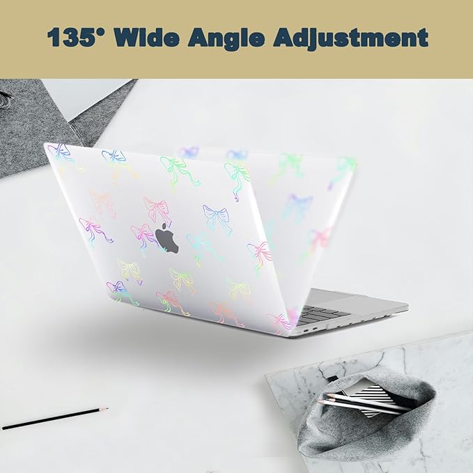 Laptop Case for New MacBook Pro 13 inch M1 M2 2016-2022 Release (Model A2338 A2289 A2251 A2159 A1989 A1708 A1706),Arts Pro 13.3" Hard Case Cover & Keyboard Cover,Colorful Bow