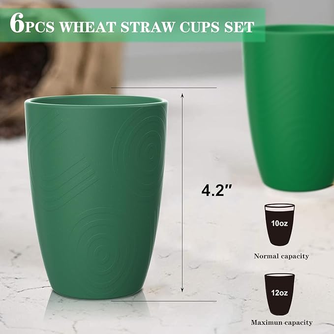 Homienly Cups for Drinking 12oz Daily Use Cups Dishwasher Safe Plastic Cups Alternative Stackable and Lightweight Reusable cups for Family Use-Forest Series