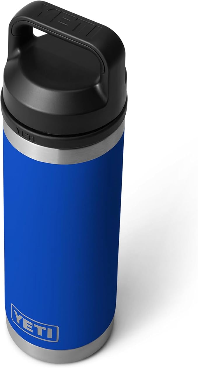 YETI Rambler 18 oz Bottle, Leakproof, Vacuum Insulated, Stainless Steel with Chug Cap, Royal Blue