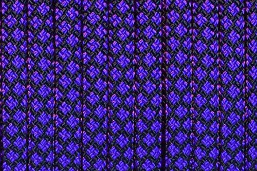 BORED? PARACORD! 550 lb Paracord – Ideal for Crafting, DIY Projects, Camping, Military & Active Outdoors – 300+ Colors – Tactical Parachute Cord Type III – Strong - Acid Purple Diamonds 50 Feet