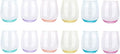 KOXIN-KARLU Classic 18-ounce Acrylic Stemless Wine Glasses, Unbreakable Mixed Drinkware Plastic Tumbler, set of 12 Multicolor