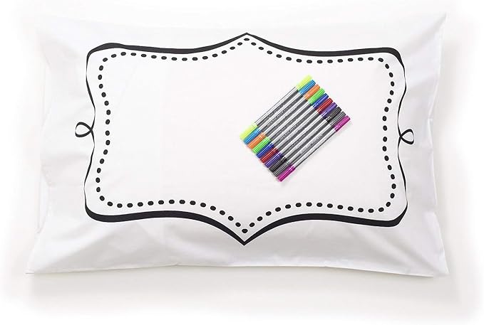 Coloring Pillowcase for Kids – Reusable DIY Pillow Cover with Washable Markers, Educational Arts & Crafts Activity for Boys & Girls, Fun Gift for Creative Play, Machine Washable - eatsleepdoodle