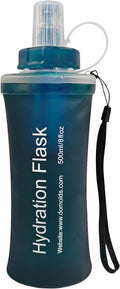 500ML Collapsible Water Bottle with Filter for Hiking, Camping & Travel - TPU Soft Flask, 0.1 Micrometer Hollow Fiber Membrane for Clearer, Better Tasting Outdoor Water(Hunter Green)