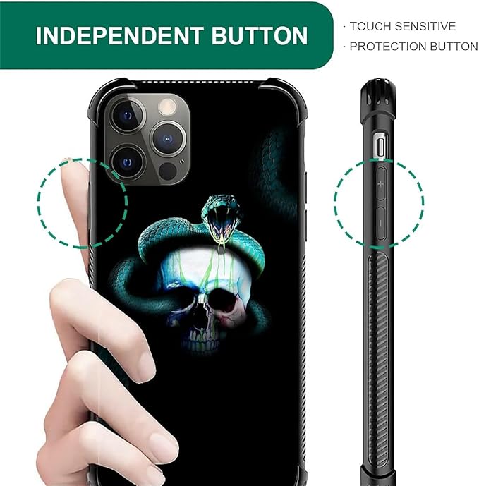 for iPhone 11 Pro Max Case, Skeleton Winding Snake Pattern Graphic Design Girl Boy Soft Silicone Hard Acrylic Shock Protection for iPhone 11 Pro Max