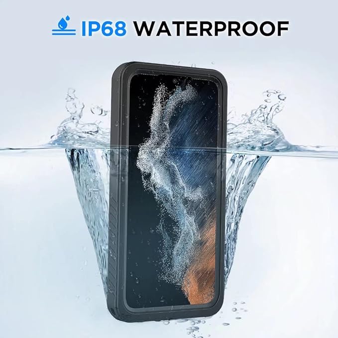 Lanenas for Samsung Galaxy S22 Case, Waterproof Case with Built-in Screen Protector, Shockproof Dustproof Heavy Duty Full Body Protective Case for Samsung Galaxy S22 5G 6.1" Black