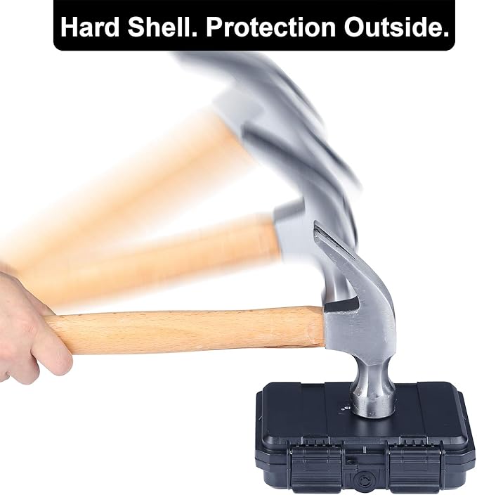 Lykus HC-1410 Mini Hard Case Dry Box with Foam Insert, Interior Size 5.51x3.54x1.46 inch, IP66 Splash-Proof, Suitable for cellphone, keys, cards, and small items