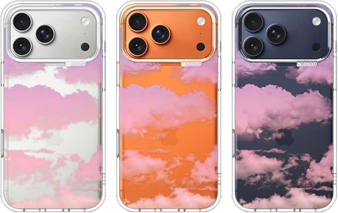 MOSNOVO for iPhone 17 Pro Max Case, Shockproof Military-Grade Protection 6.6ft Drop Tested, Camera Control, Clear Phone Case for iPhone 17 Pro Max, Sunset Glow Design