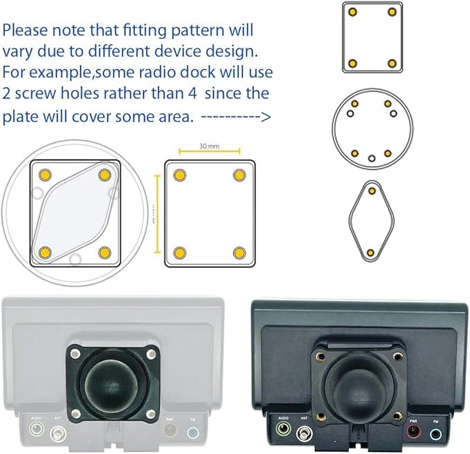 LycoGear Heavy Duty Metal AMPS Hole Pattern ELD Drinks Cup Holder Mount Compatible with Ham CB Pro Satellite Radio & All Universal 2 & 4 Hole fit AMPS Pattern mounting Device