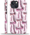 for iPhone 14 Plus Case,HL2 Abstract Ribbons Bows Hybrid 2 Layer Hard Shell Silicone Protective Pattern Design Case