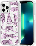 MOSNOVO Case for iPhone 13 Pro Max, [Buffertech 6.6ft Military-Grade Drop Protection] [Anti Peel Off Tech] Clear TPU Bumper Phone Case Cover Design - Pink Leopard