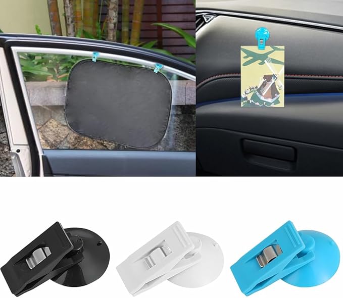 Multi Purpose Suction Cup Clips, Car Sunshade Cloth Fixing Clip, Refrigerator Message Papers Clip (Mix-Color)