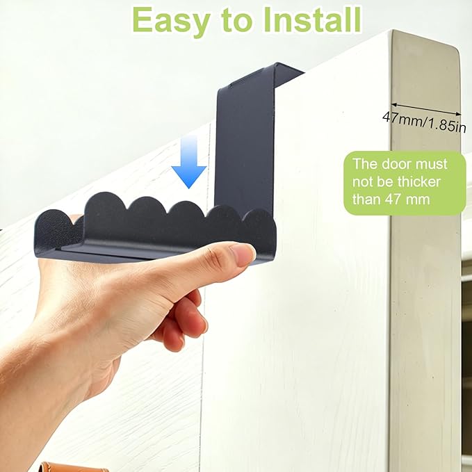 Double-Sided Over Door Coat Rack, 2Pcs Rustproof Iron Door Hooks Over Door Coat Hangers for Saving Home Space(Black)