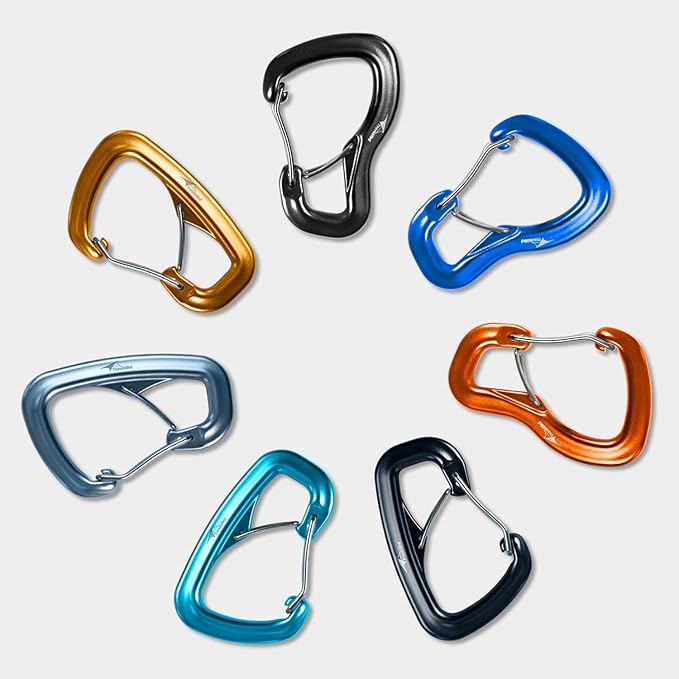 Heavy Duty Carabiner Clip Hook 8KN (1763 lbs), 2 PCS Ultra-Light Aluminum Caribeaners with Double Door D Ring Shape, for Hammock, Camping, Hiking, Backpacking, Dog Leash, Keychain Clip