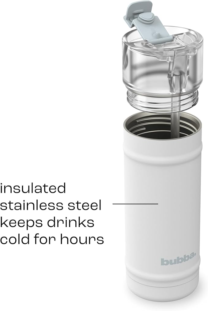 bubba 18 oz Dualsip Insulated Stainless Steel Water Bottle with Straw - Reusable, Leakproof, Lightweight, Dishwasher Safe, Lead-Free and BPA-Free, Fresh Kicks