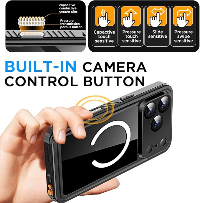 AICase for iPhone 17 Pro Case Waterproof Clear with MagSafe Water Proof/Snowproof/Dustproof/Shockproof,IP68 Certified 360 Full Body Protection Fully Sealed Underwater Cover for iPhone 17 Pro 6.3"