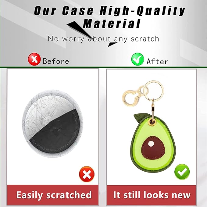 Leather Keychain Holder Case Compatible with AirTag,Cute air tag Cover with Keychain Ring,GPS Tracker Case for Keys
