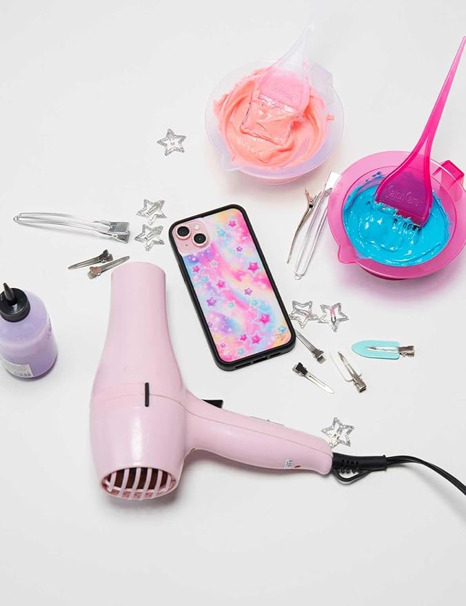Wildflower Cases - Compatible with iPhone 13 Pro | Protective Black Bumper, 6.5ft Drop Test Certified, Women Owned Small Business | Stars Pink Purple Orange Cute Trendy | Collab - Miranda Rae