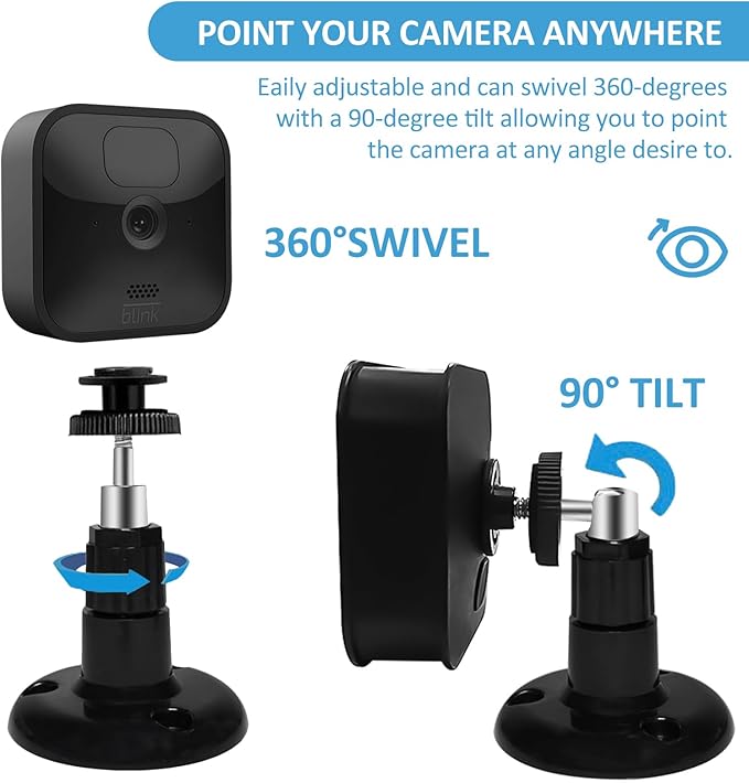 Blink Outdoor Camera Mount, 360 Degree Adjustable Indoor/Outdoor Wall Mount Bracket for Blink Home Security System Black 3 Pack