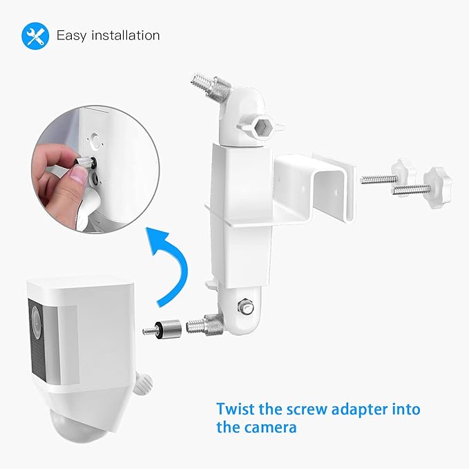 HOLACA 2-in-1 Weatherproof Gutter Mount for Ring Solar Panel, Spotlight Cam Battery and Stick Up Cam/Outdoor Cam Plus Battery Outdoor Mount Accessories for Ring Solar Panel (White)