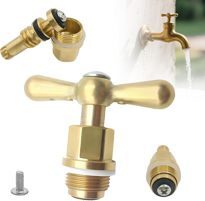 PK1100 Brass Faucet Stem & Bonnet Replacement Kit for Arrowhead Hose Bibs, Hose Bib Valve Stem Repair, Fits PK1100 / PP806-15 Outdoor Faucet & Boiler Drain