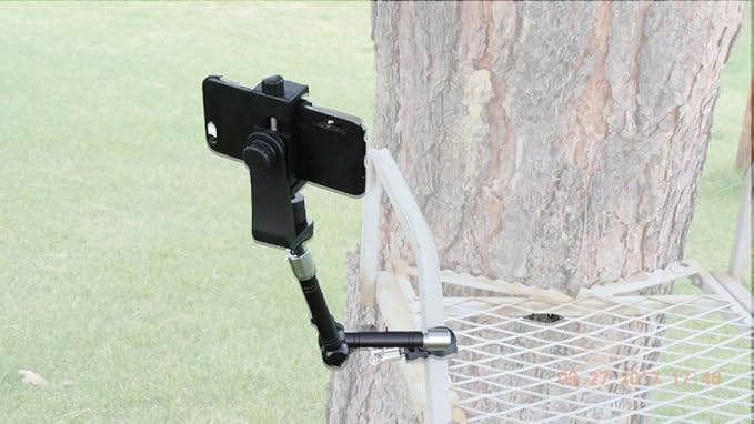 Universal Smartphone and Action Camera Mount for Small Diameter Tubing (3/4" to 1") – Machined Aluminum Holder with Quick-Adjust Arm for Outdoor, ATV, UTV, Boats, and Tree Stands