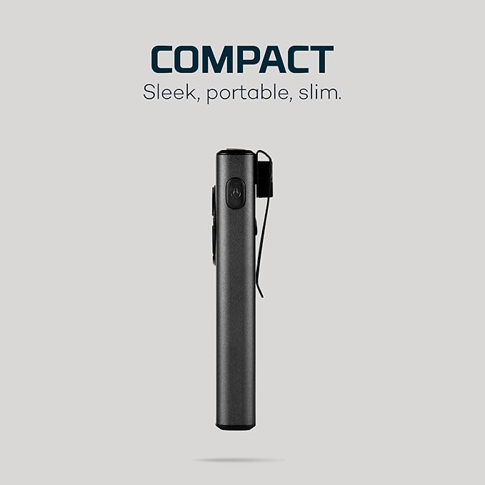 NEBO Slim+ 1200 Pocket Light | USB-C Rechargeable 1200 Lumen Pocket Light, 7 Light Modes, Portable, Magnetic Clip, Waterproof and Impact Resistant — Black