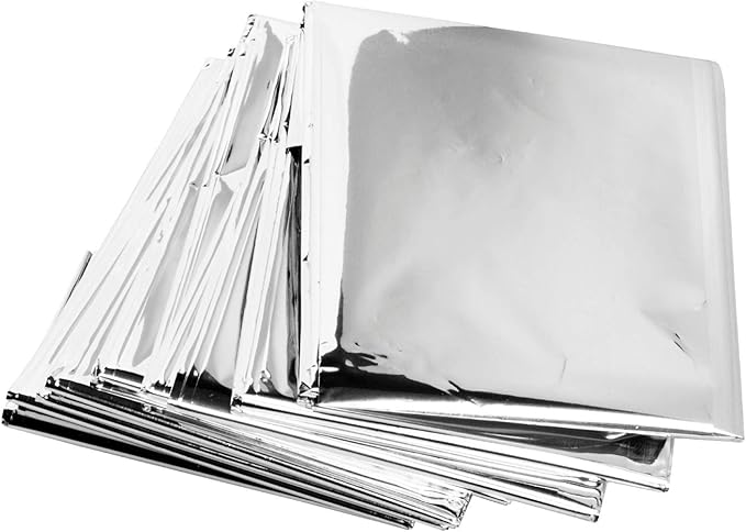 ASA TECHMED Emergency Mylar Thermal Blankets Bulk, Space Blanket Survival kit Camping Blanket, First Aid Kit for Outdoors, Survival, Hiking, Natural Disasters, First Aid, Marathons. 25 Pcs