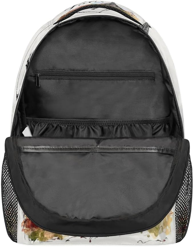 Backpacks France Paris Eiffel Tower House School Bag Student Bookbag Adjustable Shoulder Bags Laptop Rucksack Travel Hiking Camping Daypack for Teens Girls Boys Women Men