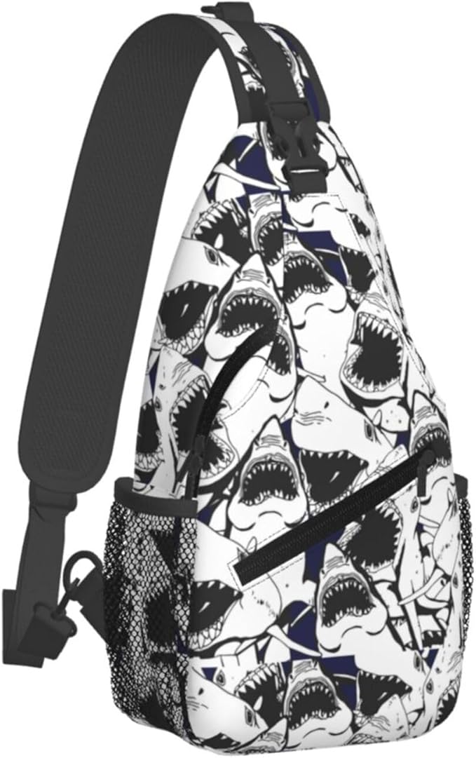 Shark Sling Bag For Women Men Fashion Backpack Crossbody Shoulder Bag Sling Backpack Chest Bag Travel Hiking Casual Sport Daypack