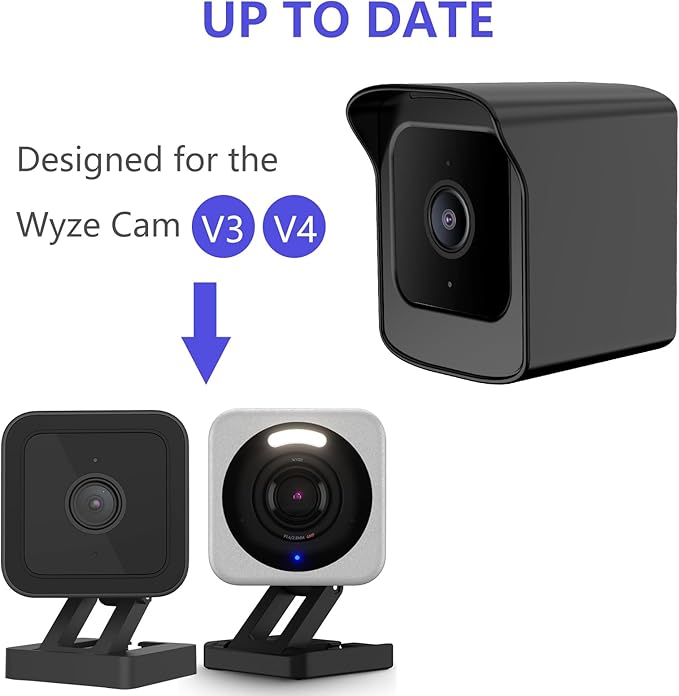 PEF Mount for All New Wyze Cam V4 and V3, Weatherproof Protective Cover and 360 Degree Adjustable Wall Mount Solid Housing for Wyze V4 and V3 Outdoor Indoor Smart Home Camera System (Black, 1 Pack)