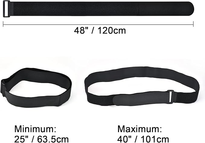 2 x 48 Inch Hook and Loop Cable Tie, 6 Pack Heavy Duty Adjustable Fastening Adhesive Cinch Strap with Plastic D-ring Buckle, Multi-Purpose Reusable Cord Organizer by Cacturism
