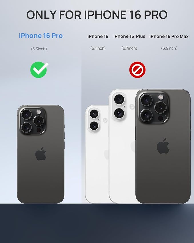 Lanhiem Magnetic for iPhone 16 Pro Case, Built-in Privacy Screen Protector, IP68 Waterproof Dustproof Case, Compatible with MagSafe, Anti-Spy Full Body Phone Case for iPhone 16 Pro 6.3", Black