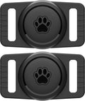 GOCII for Airtag Dog Collar Holder 2 Pack,Waterproof Dog Collar Holder for Apple AirTag(Gen 1 & 2),Silicone Air Tags Case for Dog Collars(Black)