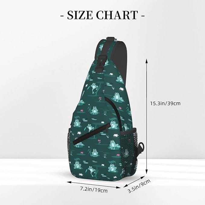Funny Frogs In The Swamp Sling Bag For Women Men Fashion Backpack Crossbody Shoulder Bag Sling Backpack Chest Bag Travel Hiking Casual Sport Daypack
